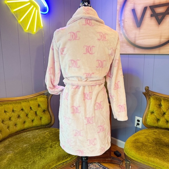Y2K Juicy Couture Pink Logo Plush Robe Size S/M - Picture 4 of 6